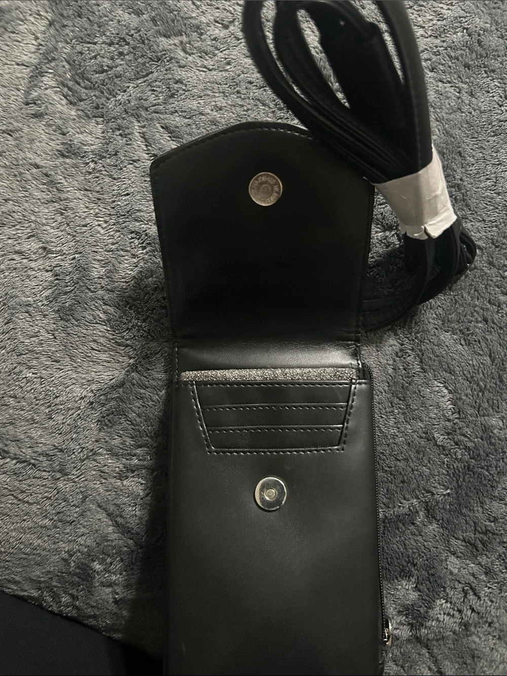Black Leather Crossbody Phone Case